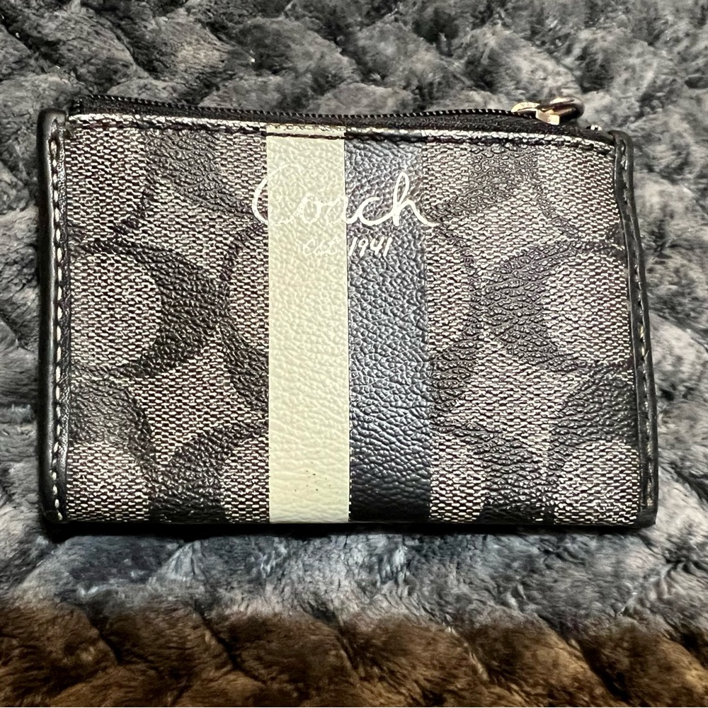 Coach Monogram Black and Cream Wallet